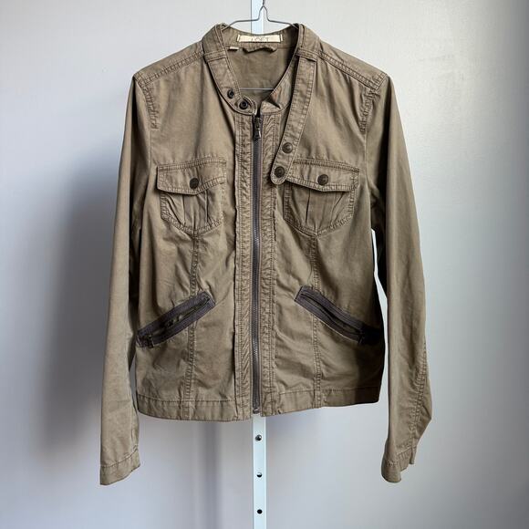 LOFT sz 6 tan khaki zip up jacket - Picture 1 of 7